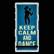 Coque Sony Xperia P Keep Calm and Dance Bleu
