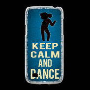 Coque Samsung Galaxy S4mini Keep Calm and Dance Bleu