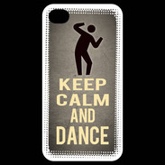 Coque iPhone 4 / iPhone 4S Keep Calm and Dance Gris