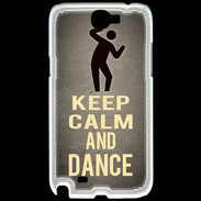 Coque Samsung Galaxy Note 2 Keep Calm and Dance Gris