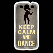 Coque Samsung Galaxy S3 Keep Calm and Dance Gris