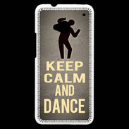 Coque HTC One Keep Calm and Dance Gris