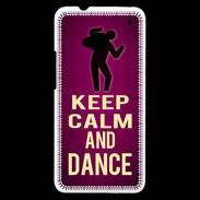 Coque HTC One Keep Calm and Dance Rose