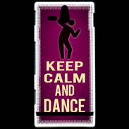 Coque Sony Xperia U Keep Calm and Dance Rose