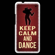 Coque HTC One Keep Calm and Dance Rouge