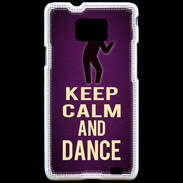 Coque Samsung Galaxy S2 Keep Calm and Dance Violet