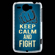 Coque HTC Wildfire G8 Keep Calm and Fight Bleu