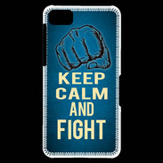 Coque Blackberry Z10 Keep Calm and Fight Bleu