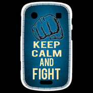Coque Blackberry Bold 9900 Keep Calm and Fight Bleu