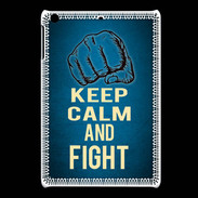 Coque iPadMini Keep Calm and Fight Bleu