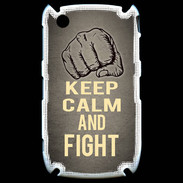 Coque Blackberry 8520 Keep Calm and Fight Gris