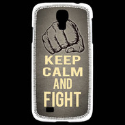 Coque Samsung Galaxy S4 Keep Calm and Fight Gris