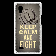 Coque LG Optimus L9 Keep Calm and Fight Gris