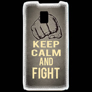 Coque LG P990 Keep Calm and Fight Gris