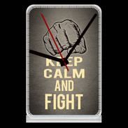 Pendule de bureau Keep Calm and Fight Gris
