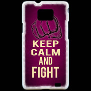 Coque Samsung Galaxy S2 Keep Calm and Fight Rose