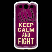 Coque Samsung Galaxy S3 Keep Calm and Fight Rose