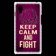 Coque LG Optimus L9 Keep Calm and Fight Rose