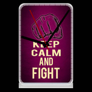Pendule de bureau Keep Calm and Fight Rose