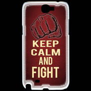 Coque Samsung Galaxy Note 2 Keep Calm and Fight Rouge