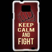 Coque Samsung Galaxy S2 Keep Calm and Fight Rouge