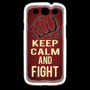 Coque Samsung Galaxy S3 Keep Calm and Fight Rouge