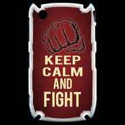 Coque Blackberry 8520 Keep Calm and Fight Rouge