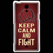 Coque Sony Xperia T Keep Calm and Fight Rouge