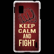Coque LG Optimus G Keep Calm and Fight Rouge