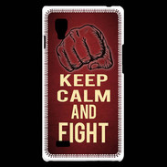 Coque LG Optimus L9 Keep Calm and Fight Rouge