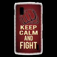 Coque LG Nexus 4 Keep Calm and Fight Rouge
