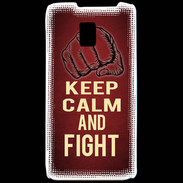 Coque LG P990 Keep Calm and Fight Rouge