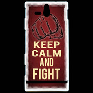 Coque Sony Xperia U Keep Calm and Fight Rouge