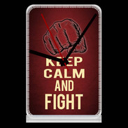 Pendule de bureau Keep Calm and Fight Rouge