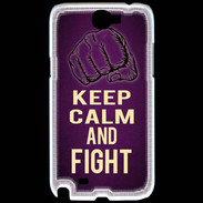 Coque Samsung Galaxy Note 2 Keep Calm and Fight Violet