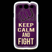 Coque Samsung Galaxy S3 Keep Calm and Fight Violet