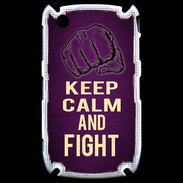 Coque Blackberry 8520 Keep Calm and Fight Violet