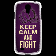 Coque Samsung Galaxy S4 Keep Calm and Fight Violet