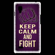 Coque LG Optimus L9 Keep Calm and Fight Violet
