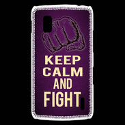 Coque LG Nexus 4 Keep Calm and Fight Violet