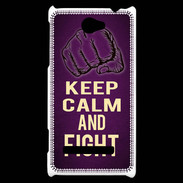 Coque HTC Windows Phone 8S Keep Calm and Fight Violet