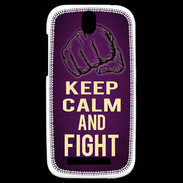 Coque HTC One SV Keep Calm and Fight Violet