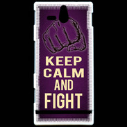 Coque Sony Xperia U Keep Calm and Fight Violet