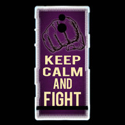 Coque Sony Xperia P Keep Calm and Fight Violet