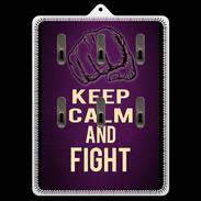 Porte clés Keep Calm and Fight Violet