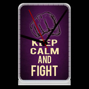 Pendule de bureau Keep Calm and Fight Violet