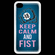 Coque iPhone 4 / iPhone 4S Keep Calm and Fist BLeu