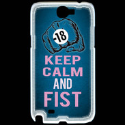 Coque Samsung Galaxy Note 2 Keep Calm and Fist BLeu