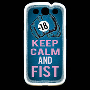Coque Samsung Galaxy S3 Keep Calm and Fist BLeu