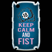 Coque Blackberry 8520 Keep Calm and Fist BLeu